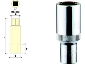 捷科牌加长六角套筒SK-12D8